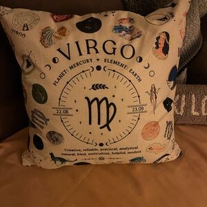 Virgo Zodiac Throw Pillow